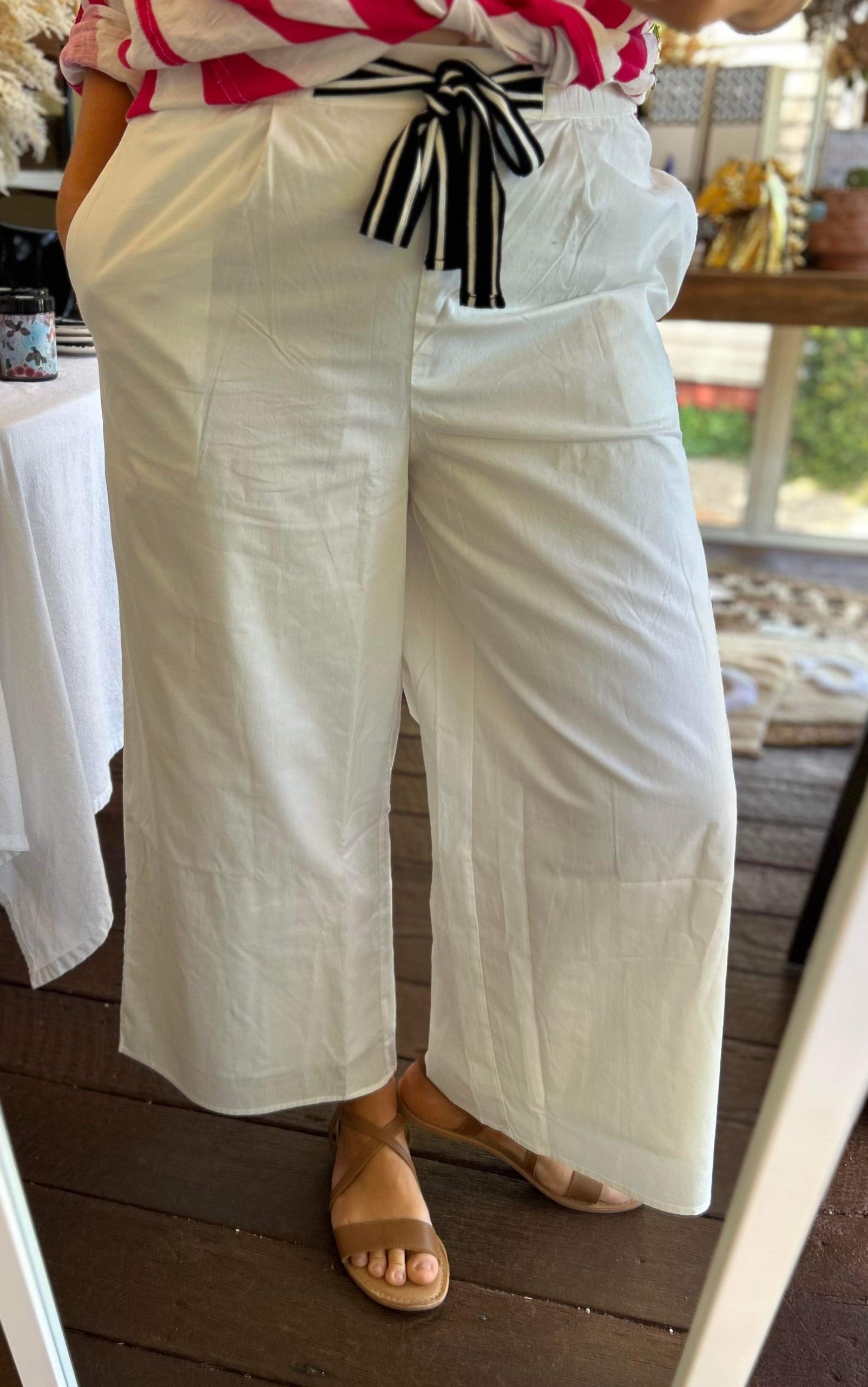 White Trouser Pants - Wide-Leg Trouser Pants - Belted Pants - Lulus